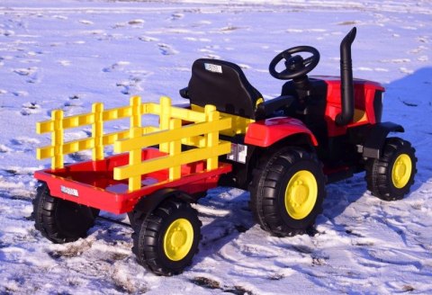 MEGA TRAKTOR NA AKUMULATOR Z PRZYCZEPĄ. MIĘKKIE SIEDZENIE, PILOT, /HL3388