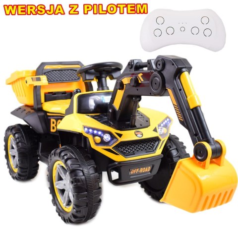 WIELKA KOPARKA+WYWROTKA NA AKUMULATOR, PEŁNA ELEKTRYKA, PILOT, FUNKCJA BUJANIA/YW1888