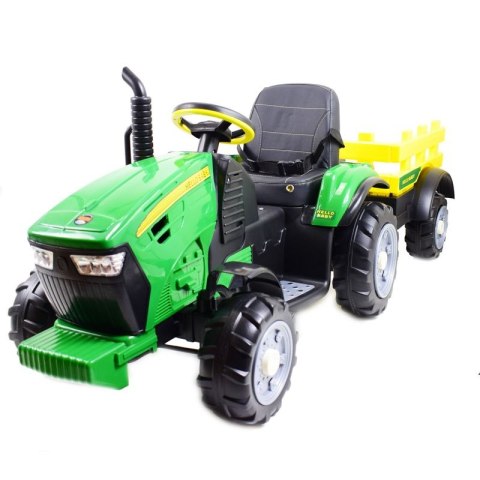 WIELKI TRAKTOR HALLO BABY Z PRZYCZEPĄ, PILOT, APLIKACJA/T990