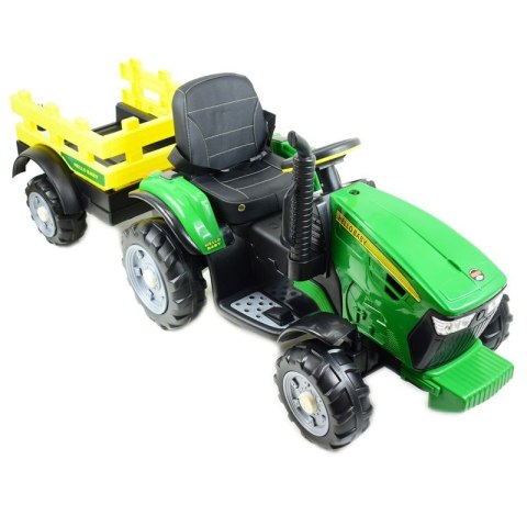 WIELKI TRAKTOR HALLO BABY Z PRZYCZEPĄ, PILOT, APLIKACJA/T990