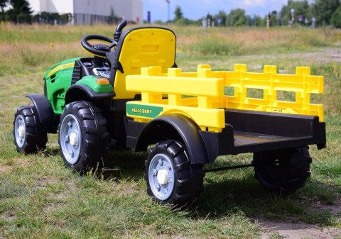 WIELKI TRAKTOR HALLO BABY Z PRZYCZEPĄ, PILOT, APLIKACJA/T990