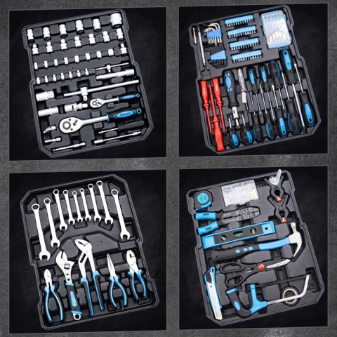 Zestaw Narzędzi Warsztatowych 1200 Elementów Walizka Klucze Bity Nasadki