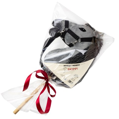 Zestaw Skippi - Hobby Horse szary i dodatkowy kantar - czerwony
