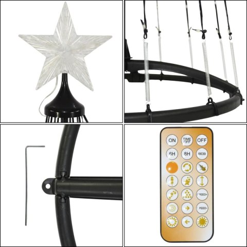 CHOINKA DEKORACYJNA 154LED CIEPŁY BIAŁY 150CM BLACK