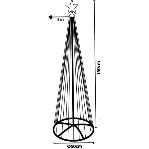 CHOINKA DEKORACYJNA 154LED CIEPŁY BIAŁY 150CM BLACK