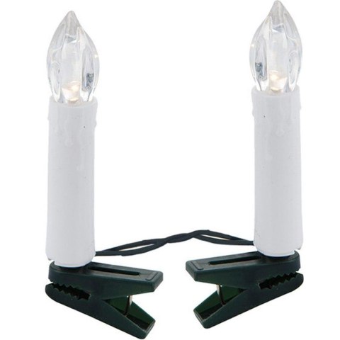 LAMPKI CHOINKOWE ŁAŃCUCH ŚWIETLNY ŚWIECZKI 50 LED CIEPŁY BIAŁY