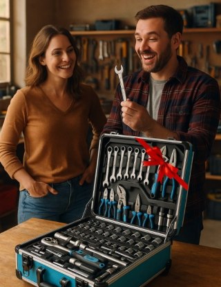 Zestaw Narzędzi 1300 el. Walizka na Kółkach Bity Klucze Nasadki Śrubokręty