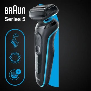 Braun | Golarka | 51-M1000S | Czas pracy (maks.) 50 min | Na mokro i sucho | Litowo-jonowa | Czarna/niebieska