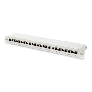 Digitus | Patch Panel | DN-91624S | Biały | Kategoria: CAT 6; Porty: 24 x RJ45; Wytrzymałość: 7,7 kg; Siła wkładania: 30N max | 