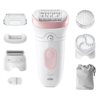 Epilator Braun Silk-épil 7 7-060 bezprzewodowy, mokry i suchy, 40 minut pracy, różowo-biały, idealny do delikatnego usuwania wło