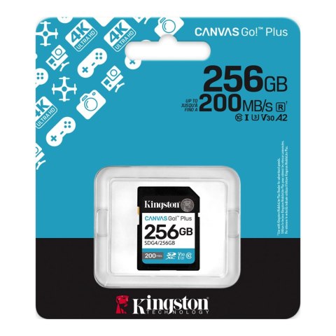 Kingston | Canvas Go! Plus | 256 GB | SD | Flash memory class Class 10, UHS-I, U3, V30