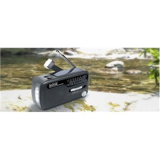 Muse | MH-07DS | Czarny | Zasilacz radiowy z dynamem i baterią słoneczną