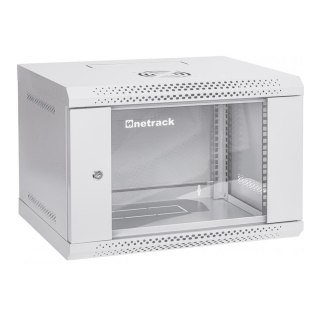 Szafa wisząca RACK 19" 6U, 400mm, Netrack ECO-Line, szara, drzwi przeszklone