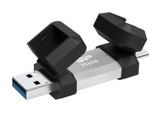 Silicon Power Dual USB Drive | Mobile C51 | 256 GB | USB Type-A i USB Type-C | Srebrny