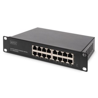 Digitus | 16-portowy przełącznik Gigabit Ethernet | DN-80115 | Niezarządzany | Do montażu w szafie | Ilość portów 10/100 Mb/s (R