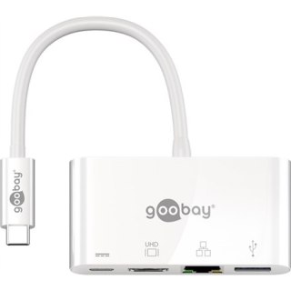 Goobay | Adapter wieloportowy USB-C (HDMI + Ethernet, PD) | 62105