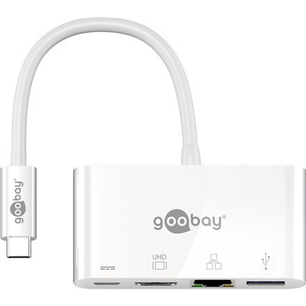 Goobay | Adapter wieloportowy USB-C (HDMI + Ethernet, PD) | 62105