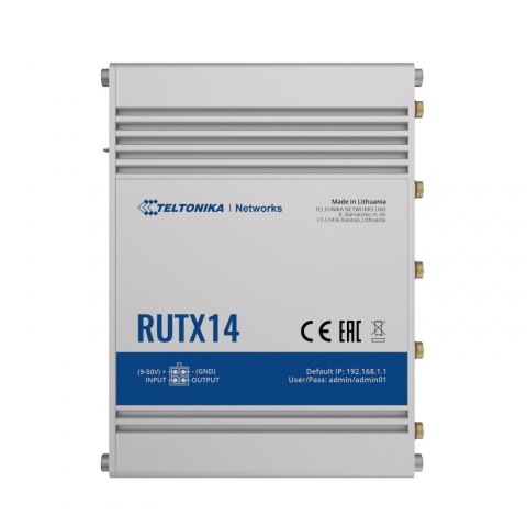 Router LTE Cat 12 | RUTX14 | 802.11ac | 867 Mbit/s | 10/100/1000 Mbit/s | Porty Ethernet LAN (RJ-45) 5 | MU-MiMO Tak | 4G | Typ 