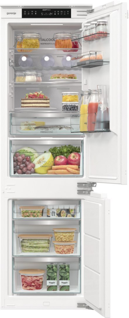 Gorenje Refrigerator | NRKI517E82WF | Energy efficiency class E | Built-in | Combi | Height 177.2 cm | No Frost system | Fridge 