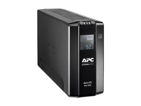 Schneider Electric APC Back-UPS Pro, Tower, 6x IEC C13 outlets, AVR, LCD, user-replaceable battery | BR900MI | 900 VA | 540 W | 
