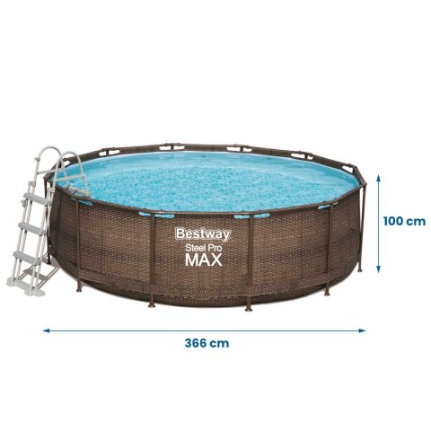 Basen ogrodowy stelażowy 366 x 100 cm 10w1 Bestway 56709 Basen ogrodowy stelażowy 366 x 100 cm 10w1 Bestway 56709