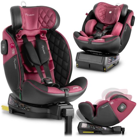 Fotelik samochodowy Nukido Prestige Line czarno-różowy 0-36 kg ISOFIX Fotelik samochodowy Nukido Prestige Line czarno-różowy 0-36 kg ISOFIX
