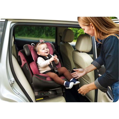 Fotelik samochodowy Nukido Prestige Line czarno-różowy 0-36 kg ISOFIX Fotelik samochodowy Nukido Prestige Line czarno-różowy 0-36 kg ISOFIX