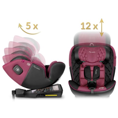 Fotelik samochodowy Nukido Prestige Line czarno-różowy 0-36 kg ISOFIX Fotelik samochodowy Nukido Prestige Line czarno-różowy 0-36 kg ISOFIX