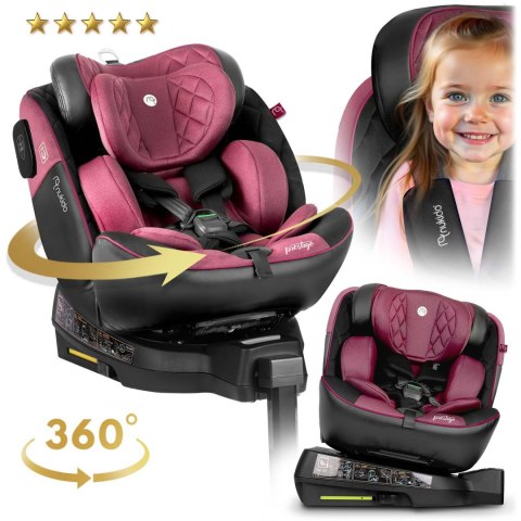 Fotelik samochodowy Nukido Prestige Line czarno-różowy 0-36 kg ISOFIX Fotelik samochodowy Nukido Prestige Line czarno-różowy 0-36 kg ISOFIX