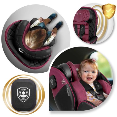 Fotelik samochodowy Nukido Prestige Line czarno-różowy 0-36 kg ISOFIX Fotelik samochodowy Nukido Prestige Line czarno-różowy 0-36 kg ISOFIX