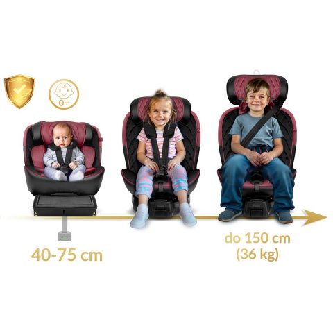 Fotelik samochodowy Nukido Prestige Line czarno-różowy 0-36 kg ISOFIX Fotelik samochodowy Nukido Prestige Line czarno-różowy 0-36 kg ISOFIX