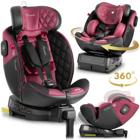 Fotelik samochodowy Nukido Prestige Line czarno-różowy 0-36 kg ISOFIX Fotelik samochodowy Nukido Prestige Line czarno-różowy 0-36 kg ISOFIX