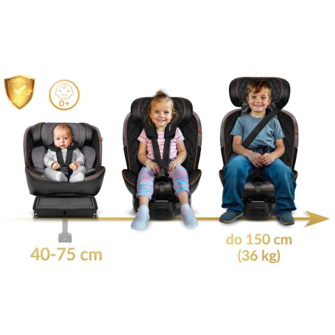Fotelik samochodowy Nukido Prestige Line czarno-szary 0-36 kg ISOFIX Fotelik samochodowy Nukido Prestige Line czarno-szary 0-36 kg ISOFIX
