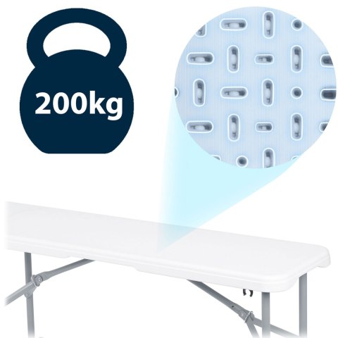 Ławka cateringowa ogrodowa składana 180 cm Plonos biała Ławka cateringowa ogrodowa składana 180 cm Plonos biała