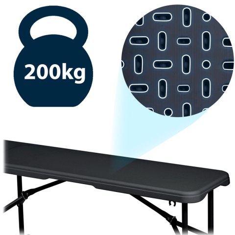 Ławka ogrodowa cateringowa składana 180 cm Plonos czarna Ławka ogrodowa cateringowa składana 180 cm Plonos czarna