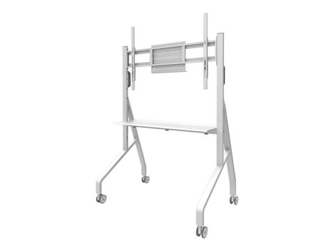 Neomounts MOVE Go FL50-525WH1 TV trolley - 55-86" - max 76 kg - manual h 106-136 cm - VESA 100x100-900x600 - incl. hardware shel