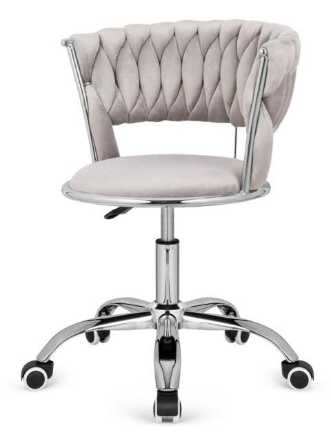Krzesło obrotowe warkocz TRECCIA OFFICE GREY VELVET OUTLET