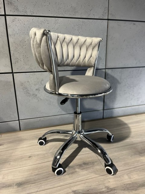 Krzesło obrotowe warkocz TRECCIA OFFICE GREY VELVET OUTLET