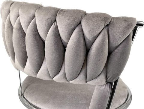 Krzesło obrotowe warkocz TRECCIA OFFICE GREY VELVET OUTLET