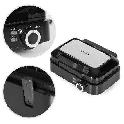 Gofrownica na 2 duże gofry nieprzywierająca powłoka regulacja temperatury 1200W KADEN