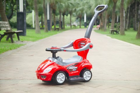 Autko jeździk, chodzik, pchacz 3w1 deluxe klakson - czerwone Autko jeździk, chodzik, pchacz 3w1 deluxe klakson - czerwone
