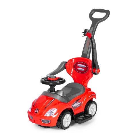 Autko jeździk, chodzik, pchacz 3w1 deluxe klakson - czerwone Autko jeździk, chodzik, pchacz 3w1 deluxe klakson - czerwone