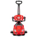 Autko jeździk, chodzik, pchacz 3w1 deluxe klakson - czerwone