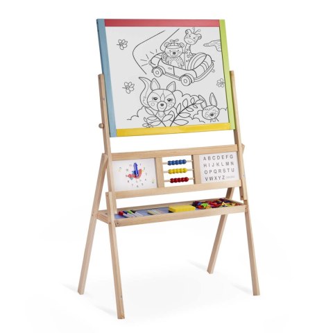 Duża magnetyczna kredowa tablica obrotowa z zegarem Ricokids - wielokolorowa Duża magnetyczna kredowa tablica obrotowa z zegarem Ricokids - wielokolorowa