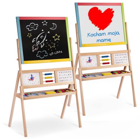 Duża magnetyczna kredowa tablica obrotowa z zegarem Ricokids - wielokolorowa Duża magnetyczna kredowa tablica obrotowa z zegarem Ricokids - wielokolorowa