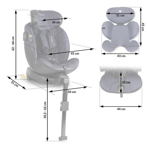 Fotelik samochodowy Nukido Aero Line czarno-granatowy 0-36 kg ISOFIX Fotelik samochodowy Nukido Aero Line czarno-granatowy 0-36 kg ISOFIX