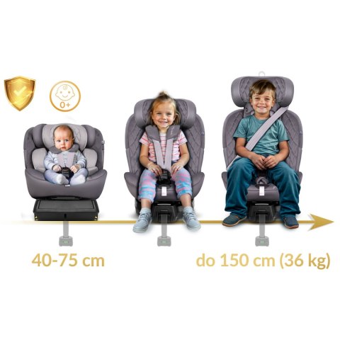 Fotelik samochodowy Nukido Prestige Line szary 0-36 kg ISOFIX Fotelik samochodowy Nukido Prestige Line szary 0-36 kg ISOFIX