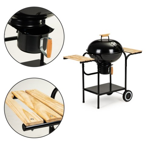 Grill ogrodowy węglowy z pokrywą i półkami ruszt popielnik MultiGarden Grill ogrodowy węglowy z pokrywą i półkami ruszt popielnik MultiGarden