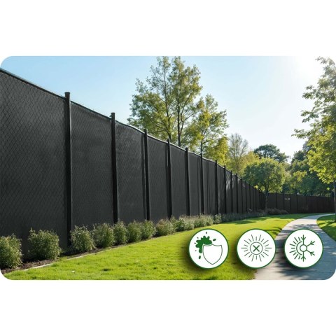 Siatka cieniująca 1,5x25m 110g/m2 + 50 zacisków szara Siatka cieniująca 1,5x25m 110g/m2 + 50 zacisków szara
