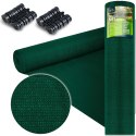 Siatka cieniująca 1,5x25m 140g/m2 + 50 zacisków zielona